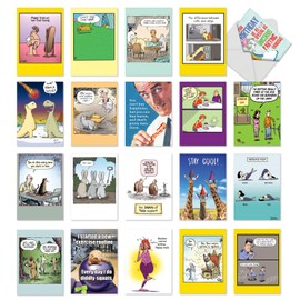 NobleWorks 20 Assorted Box Set Funny Birthday Greeting Cards w/5 x 7 Inch Envelopes (20 Designs, 1 Each) Bday Funny Ages AC8714BDG-B1x20