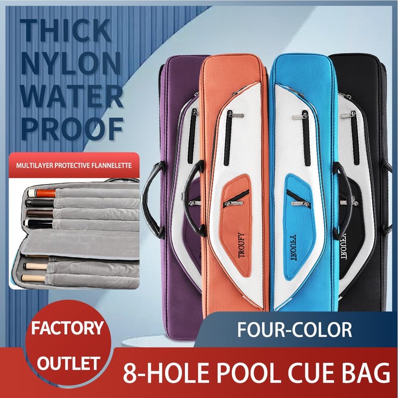 TROUFY Pool Cue Case – Durable 4x4 & 4x5 Billiard