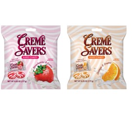 Creme Savers Strawberries and Creme + Orange and Creme Hard Candy 6.25oz Two Pack | Taste of Fresh Strawberries in Rich Cream + The Taste of Fresh Orange Swirled in Rich Cream | The Origninal Classic Creme Savers Brought To You By Iconic Candy | (1) 6.25