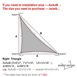 SUNNY GUARD Custom Size 6'x6'x8.5' Graphite Grey Sun Shade Sail Triangle UV Block Shade for Backyard Yard Patio Deck Garden.(Customized.)