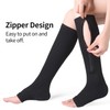 Zipper Compression Socks-2Pairs Calf Knee High Open Toe Compression Stocking