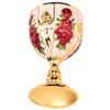 Gold Chalice 4 Inch High Zinc Alloy Retro Embossed Flower