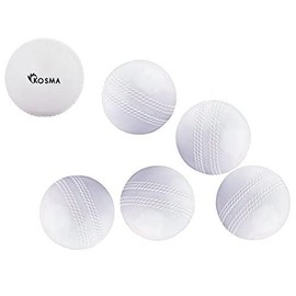 Kosma Pack of 6 Windball Cricket Ball | Indoor & Outdoor Soft Training Cricket Ball for Coaching Practice (White)