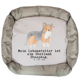Mr. & Mrs. Panda Hundebett Shetland Sheepdog Lebensretter - Geschenk, Hundebesitzer, Tierfreund, Tierbett, Hundebett Luxus, Hunderasse, Körbchen,