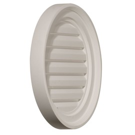 Ekena Millwork 18"W x 18"H x 1 1/8"P, Round Gable Vent Louver, Non-Functional, Factory Primed White