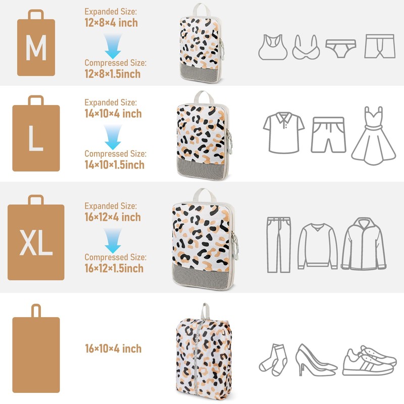 Compression Packing Cubes for Travel, Travel Essentials Luggage Organizer bags