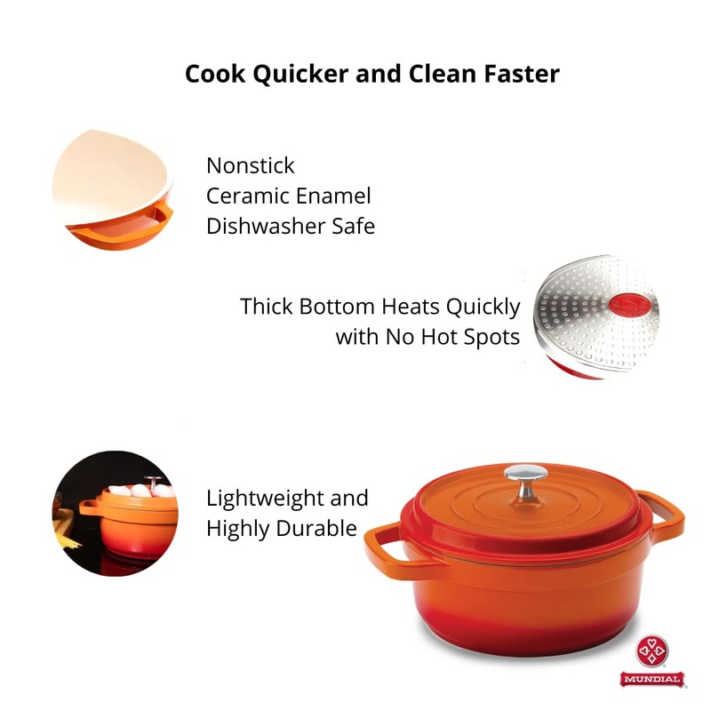 Hercules by Mundial, Cast-Aluminum Dutch Oven Pot with Lid &