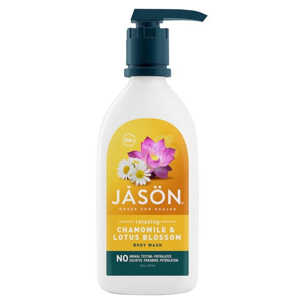 JASON Natural Body Wash & Shower Gel, Relaxing Chamomile & Lotus Blossom, 30 Oz