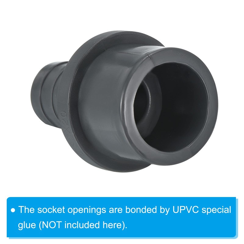 PATIKIL UPVC Reducer Pipe Fitting 32mm OD 20mm Barbed, 2