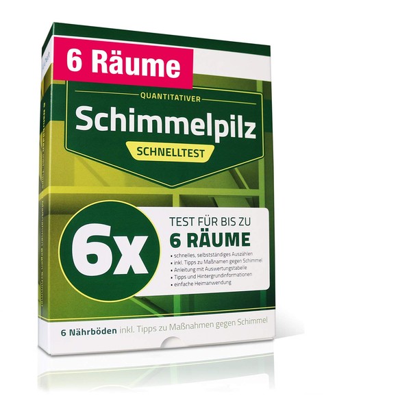 Mould Test Home – Schimmeltester for 6 Rooms – Mould Quick Test with a breeding