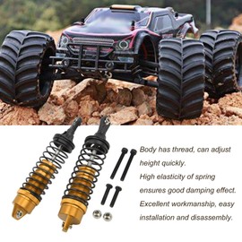 Dilwe RC Shock Absorber RC Accessories, 2pcs Front and Rear Shock Absorbers Suspension Damper for JLB 1/10 Series RC Truck RC Car Parts(Yellow)