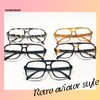 Kashm Retro Aviator Eyeglasses Frames for Women Men Trendy Non-prescription