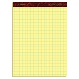 Ampad AMP22143 Gold Fibre Graph Pad, Quad-Ruled, Canary, 50 Sheets (Pack of 1)