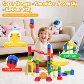 Motorized Marble Run - Marble Runs Stem Toys for Kids 4-8 8-12 - Construction Building Educational Space Toys 5-7 8-10 - Birthday for Boys and Girls