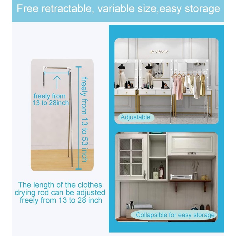QYINXIU Portable Travel Garment Rack, Lightweight Folding Clothes Rack For