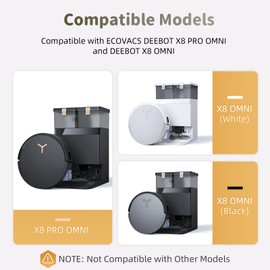 Spofan X8 Zubeh?r Ersatz Kompatibel f??r ECOVACS DEEBOT X8 PRO OMNI / X8 OMNI Saugroboter, 1 Hauptb??rste, 4 Filter, 4 Seitenb??rsten, 2 B??rstenrolle, 4 Antibakterielle Staubbeutel, 1 Reinigungsb??rste