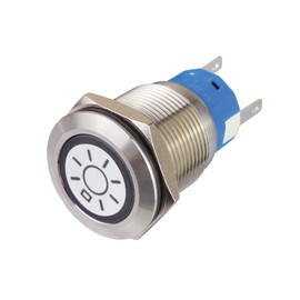 Blanko 207360 Metal Button with Light Symbol and Ring Illumination Opener 1x Closer White 19 mm