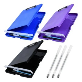 Portapapeles Papeleta Almacena Papele Tabla Clip Carta 3pcs Color Black And Deep Blue And Violet                                                      