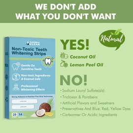 Sierra Clean Teeth Whitening Strip 14 Treatments, Sensitivity Free Enamel Safe, Fast Teeth Whitening Kit, Dentist Recommended Remove Coffee Tea Smoking Stains-28 Strips