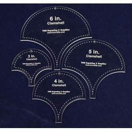 Clamshell Templates 4 Piece Set 3, 4, 5, 6 Inches 1/8 Inch Thick