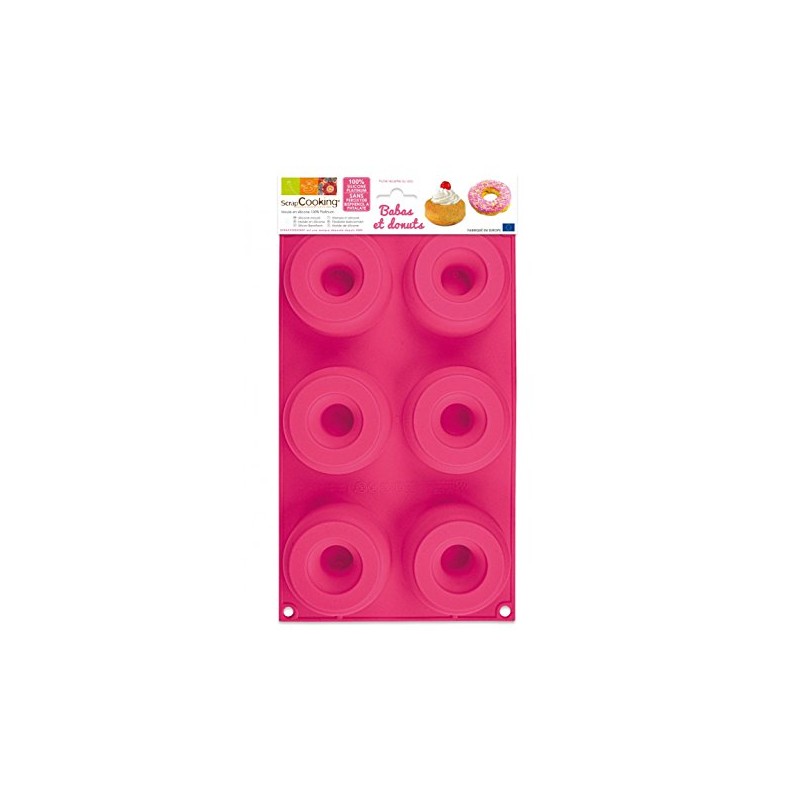 ScrapCooking 3101, und, Donuts Backform Silikon Rosa 33 x 17,5