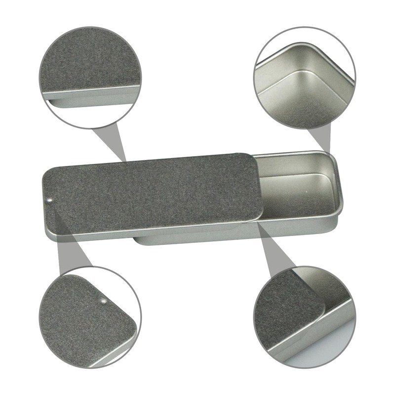 3 Pcs Mini Metal Tin Box Containers, Small Rectangular Empty