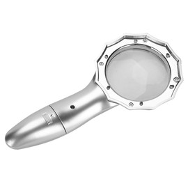 LED Lighted Magnifier 6X Stylish Handheld Illuminated Magnifying Glass with 6 LED 65mm Distortion-Free Lens for Hobbies Reading Jewelry Inspection Coins Kid Toy