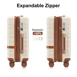 NEISIA Carry On Luggage Set 22x14x9 Airline Approved， Expandable Hard Shell Suitcase with Spinner Wheels TSA Lock，3 Piece Lightweight Travel Luggage (Gray)