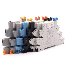 XLUYCELH QJCS-05 Slim Relay HF41F 24-ZS 12-ZS 5V 12V 24V 6A 1CO AD24 Ultrathin Relay Screwless Socket with LED Wafer Relay (Size : 12V Screwless Gray)