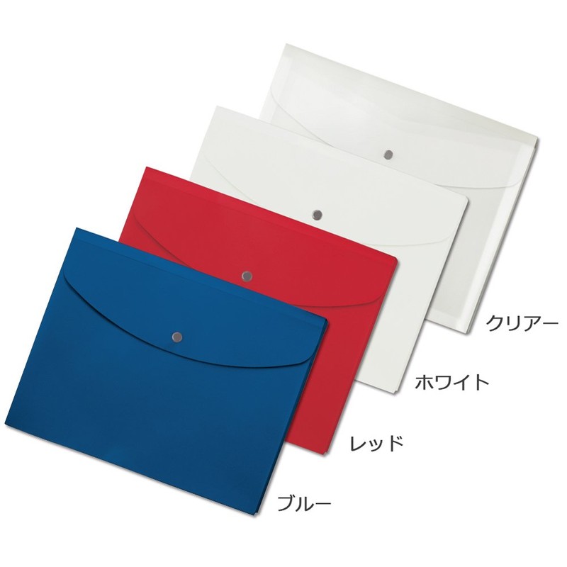 プラス ８８５７４）ポケット付エンベロープ 横型マチ付 クリア