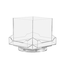 Marketing Holders Rotating Business Card Holder Open Middle Storage Countertop Organizer Display Clear Acrylic Spinning Multi Slot Office Pen Holder Highlighters Markers Candy Paperclips Rubber Bands