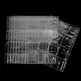 Uncle Paul 120 Pocket Coin Pages - 12 Grids/Page Plastic Coin Holders Stamp Currency Protector Coin Collecting Supplies 10 Sheets CS03012