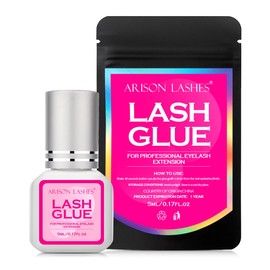 Eyelash Extension Glue 1 S Dry Waterproof Strong Bond for Eyelash Extensions Lash Adhesive for Color Lash Extensions 3-5 Weeks Retention(Pink-5ml)