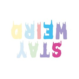 MAKTEM Stay Weird with Skull Quote Car Decals, Vinyl Die Cut Window Bumper body Rear, Graphic Decals