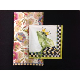 MacKenzie-Childs 1 New MacKenzie Childs Morning Glory & 1 New Frog Napkin for Decoupage