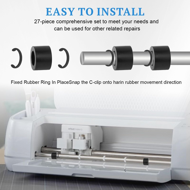 Rubber Roller Replacement for Cricut Maker, 8 Pcs Rollers and