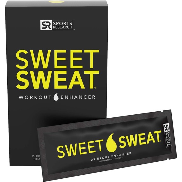Sports Research Sweet Sweat Coconut 'Workout Enhancer' Gel Packets - Maximize Your Exercise & Sweat Faster - Original (20 Packets)