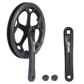 Prowheel Crankset 52T Prowheel Crankset 170mm Universal Square Crankset Set Double Chain Cover 170MM Crank Arm Aluminium Alloy Arm for Single/1/6/7/8 Speeds City Bike,Fat Bike,E-Bike,Folding Bike