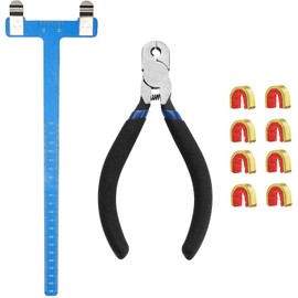 Archery Bow String Nocking Points Set with T Square Ruler Nocking Buckle Pliers and 8pcs Nocking Buckle Set,for Recurve and Compound Bowstring Accessories