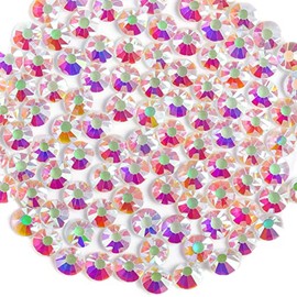 Beadsland 1440 diamantes de imitación de cristal con parte trasera plana, gemas redondas, AB transparente, SS20, 0.181-0.189 in
