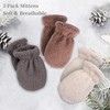 Zsedrut 3 Pairs Kids Winter Glove Fleece Lined Baby Girl