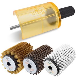RaceWax 100mm Roto Brush Ski Wax Kit SnapOut Quick-Change Axle 3 Brushes (Brass, Horse Hair and Nylon) for Waxing - (ZL-6116)