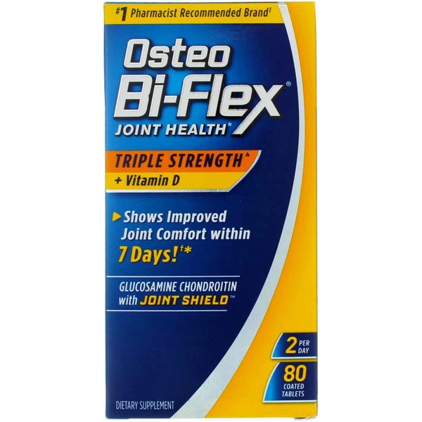 Osteo Bi-Flex Triple Strength + Vitamin D, Coated Tablets 80 ea (Pack of 2)