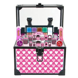 Kid Girls Makeup Set Lipstick Set Suitcase Style Eco-Friendly Cosmetic Pretend Play Kit Princess Toy