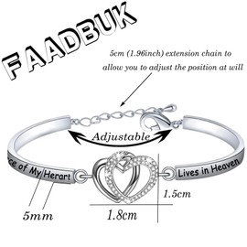 FAADBUK Memorial Jewelry Loss Gift A Piece of My Heart Lives In Heaven Bracelet In Memory of Loved Son Daughter Sympathy Gift (A Piece Of C-S)