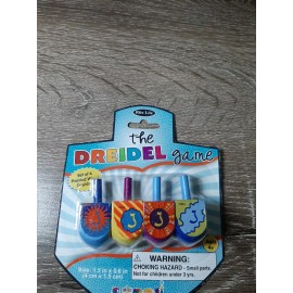 Rite Lite Jerusalem Dreidels, Set of 4 Painted Wood Dreidels.