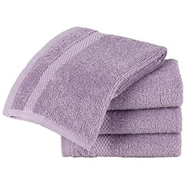 Sue Rossi Face Cloth Set of 4, Egyptian Combed Cotton, 30cm x 30cm Wash Cloth Flannel, Very Soft & Absorbent, Quick Dry 600gsm Bathroom Towels. (Lavender)