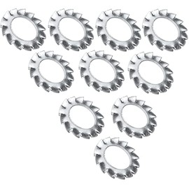 AERZETIX - C48815 - Set of 10 Serrated Washers - Toothed Washers - Washers - Locking Washer - M8 - Made of A2 Stainless Steel - DIN 6798