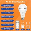 MagixPro Remote Rechargeable Light Bulbs, USB & Socket Charging, 1800mAh