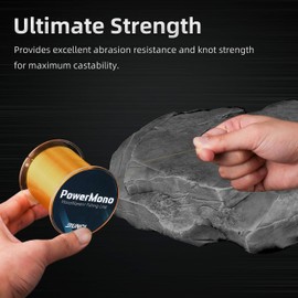 RUNCL PowerMono Fishing Line, Monofilament Fishing Line - Ultimate Strength, Shock Absorber, Suspend in Water, Knot Friendly - Mono Fishing Line (Gold, 30LB(13.6kgs), 300yds)